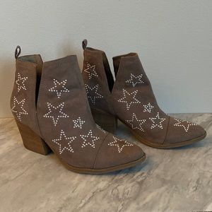 Star studded ankle booties
